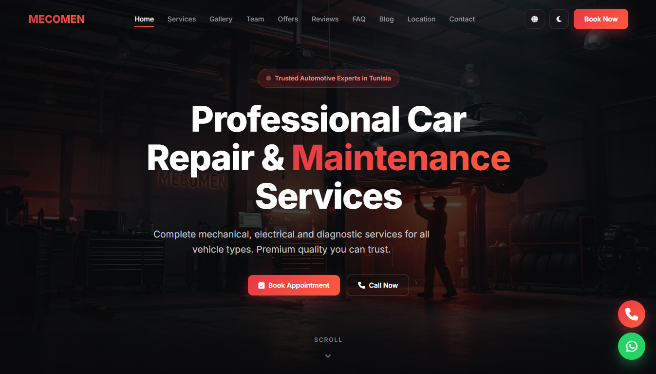 MECOMEN — Premium Car Repair & Maintenance Workshop Website